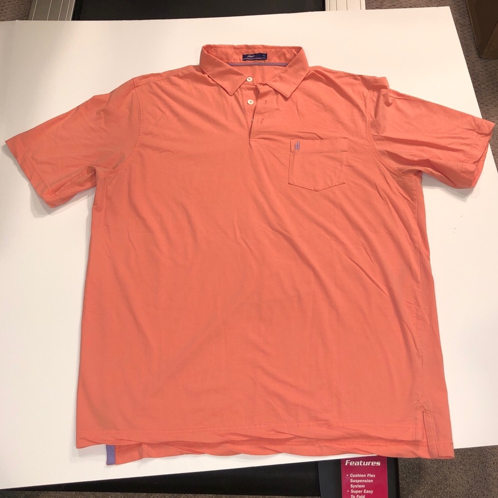 Johnnie O West Coast Prep Pocket Polo Shirt Mens XL Orange/coral Short Sleeve